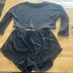 Waffle knit lounge set